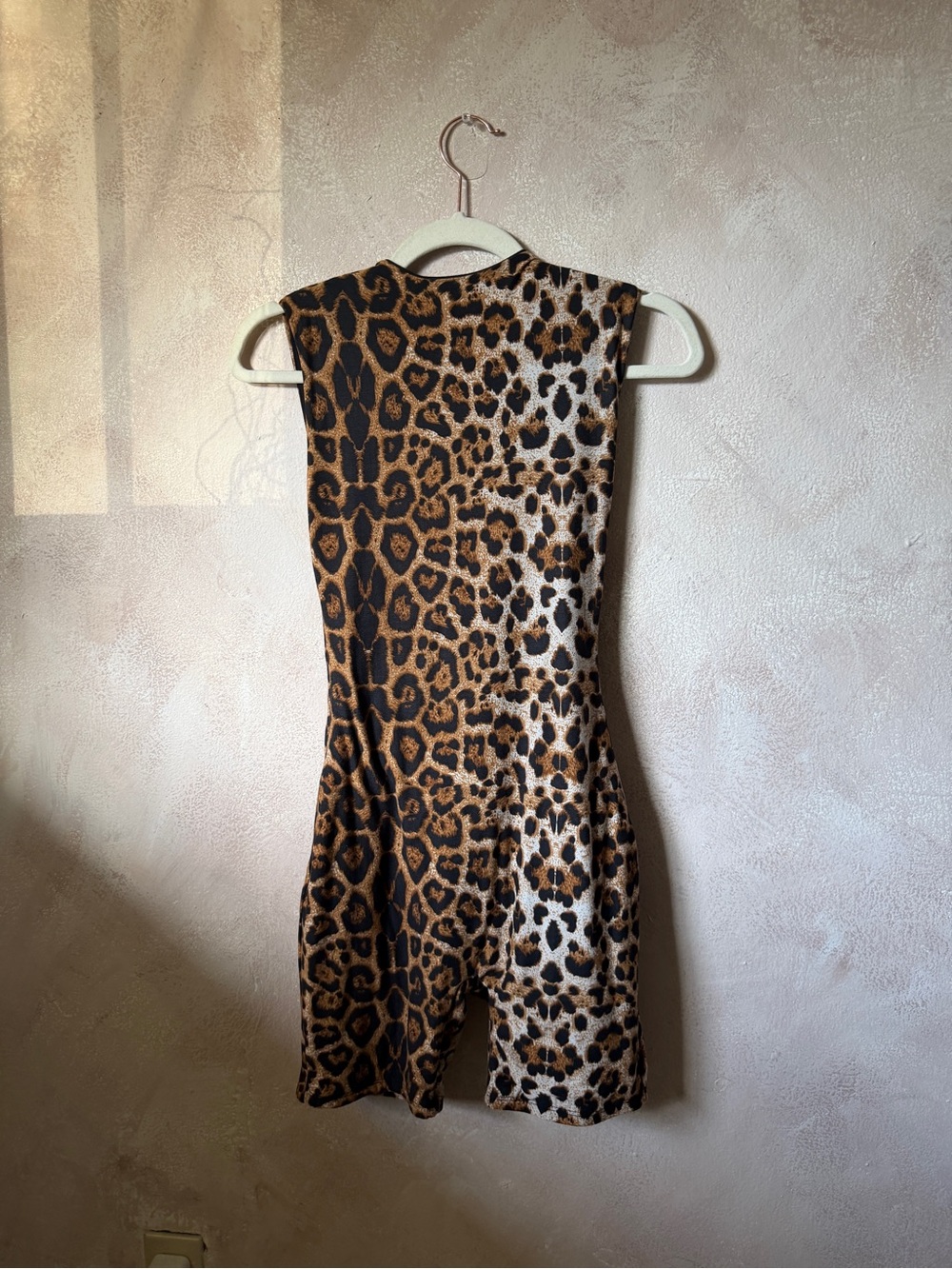 OOTDFash Leopard Print Sleeveless Romper in Brown and Cream